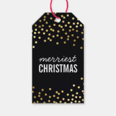 ホリデーパッケージラベル金ゴールドスポッ頭が切れるト黒クラフト ギフトタグ (正面)