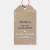 ホリデーパッケージラベル金ゴールドスポッ頭が切れるト黒クラフト ギフトタグ (裏面)