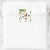 ホリデーパトリッジステッカー スクエアシール (バッグ)