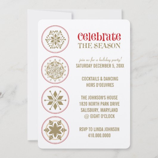 ホリデーパファンシーーティー招待状 招待状 (正面)