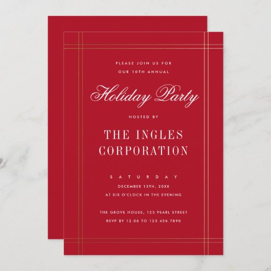 ホリデーパフォーマルーティー招待状 招待状 (正面/裏面)