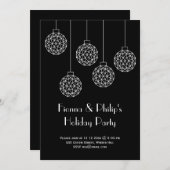 ホリデーパモダンーティブラック 招待状 (正面/裏面)