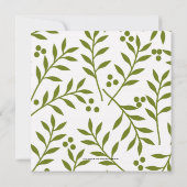 ホリデーパモダンーティ招待状グリーンレッドベリー 招待状 (裏面)