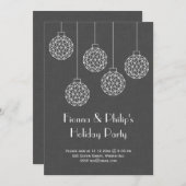 ホリデーパモダンーティ招待状グレー 招待状 (正面/裏面)
