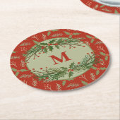 ホリデーパモノグラムのーティーンコースター ラウンドペーパーコースター (アングル)
