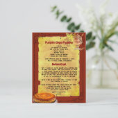 ホリデーパンプキンプリンレシピ |はがき ポストカード (スタンド正面)