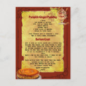 ホリデーパンプキンプリンレシピ |はがき ポストカード (正面)
