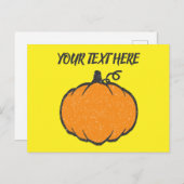 ホリデーパンプキンヴィンテージスタイルスケッチ ポストカード (正面/裏面)