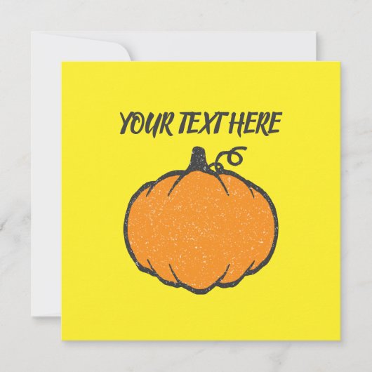 ホリデーパンプキンヴィンテージスタイルスケッチ 招待状 (正面)