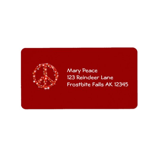 ホリデーパーソナライズされたピース住所 シール (正面)