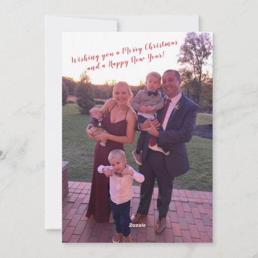 ホリデーパーソナライズされたフォトカードエキストラ応援 シーズンカード (裏面)