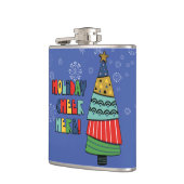 ホリデーパーソナライズされた応援ヒアフラスコ フラスク (左)