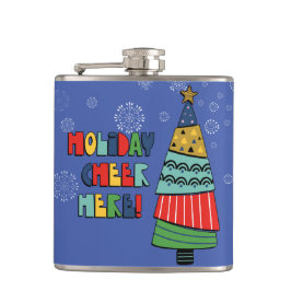 ホリデーパーソナライズされた応援ヒアフラスコ フラスク
