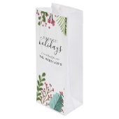 ホリデーパーソナライズされた葉 ワインギフトバッグ (裏面アングル)