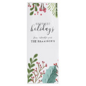 ホリデーパーソナライズされた葉 ワインギフトバッグ (裏面)