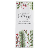 ホリデーパーソナライズされた葉 ワインギフトバッグ (正面)