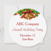 ホリデーパーティウィズ金ゴールドベル招待状 招待状 (正面)