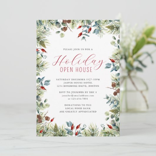 ホリデーパーティウィンターボタニカルクリスマスパーティー 招待状 (スタンド正面)