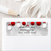 ホリデーパーティウィンターレッドホワイトスパークルオーナメント ラベル (インサイチュ)