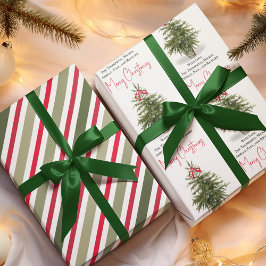 ホリデーパーティウォーターカラークリスマスツリーパーティー ラッピングペーパーシート