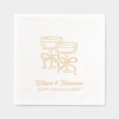 ホリデーパーティカ企業のイト金ゴールドカクテルナプキンス 箔ナプキン (正面)