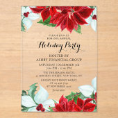 ホリデーパーティクモダンリ企業のスマスパーティー アクリル招待状 (正面)