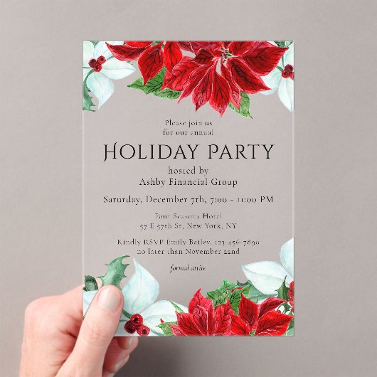 ホリデーパーティクモダンリ企業のスマスパーティー アクリル招待状 (インサイチュ (ポータブル))