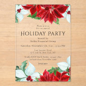 ホリデーパーティクモダンリ企業のスマスパーティー アクリル招待状 (正面)