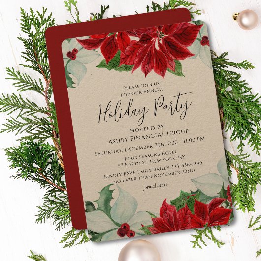 ホリデーパーティクモダンリ企業のスマスパーティー 招待状