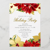 ホリデーパーティクモダンリ企業のスマスパーティー 箔招待状 (正面)