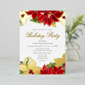 ホリデーパーティクモダンリ企業のスマスパーティー 箔招待状 (立ち正面)