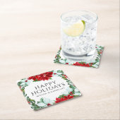 ホリデーパーティクモダンリ企業のスマス スクエアペーパーコースター (インサイチュ)