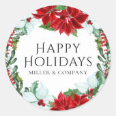 ホリデーパーティクモダンリ企業のスマス ラウンドシール (正面)