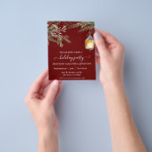 ホリデーパーティクリスマスウィンターパインドロップフライヤー チラシ (手)