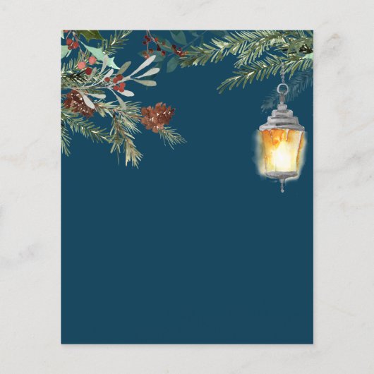 ホリデーパーティクリスマスウィンターパインドロップフライヤー チラシ (裏面)