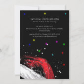 ホリデーパーティクリスマスサンタハットワイングラス灯 招待状 (裏面)