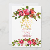 ホリデーパーティクリスマスフェスティバルホリーベリーフローラ 招待状 (正面)