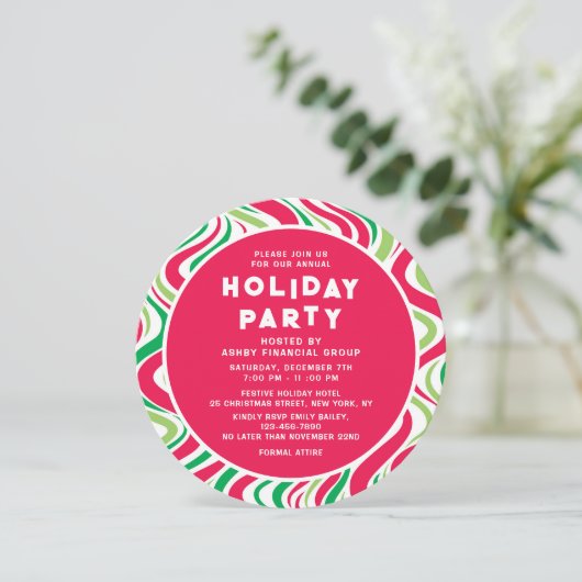 ホリデーパーティグルーヴィー企業のクリスマスパーティー 招待状 (スタンド正面)