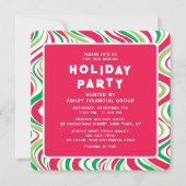 ホリデーパーティグルーヴィー企業のクリスマスパーティー 招待状 (正面)