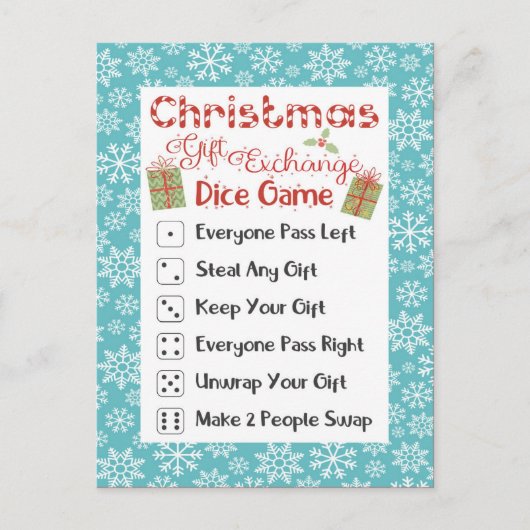 ホリデーパーティゲームカードクリスマスダーティサンタ シーズンポストカード (正面)