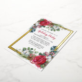 ホリデーパーティゴールドフォイル招待状ハガキ 箔招待状 (回転した状態)