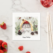 ホリデーパーティサンタパーソナライズされたカクテルナプキンズ スタンダードカクテルナプキン (インサイチュ)