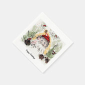 ホリデーパーティサンタパーソナライズされたカクテルナプキンズ スタンダードカクテルナプキン (角)