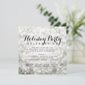 ホリデーパーティシルバースノーきらめくフレークライト 招待状 (スタンド正面)