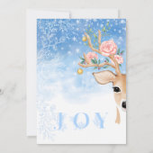 ホリデーパーティディアホリーバラスノーフローラブルー 招待状 (裏面)