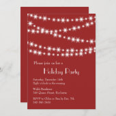 ホリデーパーティトゥインクルライト（赤） 招待状 (正面/裏面)