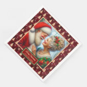 ホリデーパーティナプキンズレッド金ゴールドグリーンクロースデザイン (コーナー)