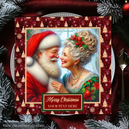 ホリデーパーティナプキンズレッド金ゴールドグリーンクロースデザイン