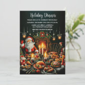 ホリデーパーティパステルスケッチサンタ 招待状 (スタンド正面)