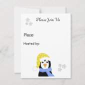 ホリデーパーティペンギン招待状 招待状 (裏面)